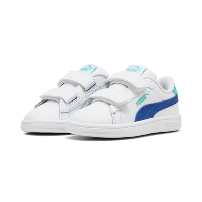 Abbildung von Puma Smash 3.0 Unisex Sneaker low für Kinder, Größe: 20, White/vivid blue/aquatic Schuhe