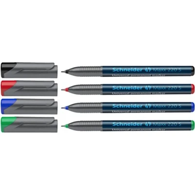 Abbildung von Schneider 220 S Universal Marker (Permanent) 4er Etui schwarz/rot/blau/grün