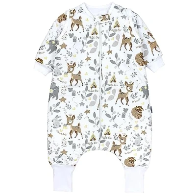 Abbildung von TupTam Baby Schlafsack mit Beinen und Ärmeln OEKO TEX zertifizierte Materialien, Winterschlafsack 2,5 TOG Unisex, Farbe: Wilde Tiere, Größe: 92 98