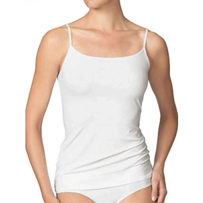 Abbildung von 2 Stück Damen Träger Top Unterhemd Spaghettiträger aus 100% Gekämmte Baumwolle (2 Stück/Weiß, 56 58)