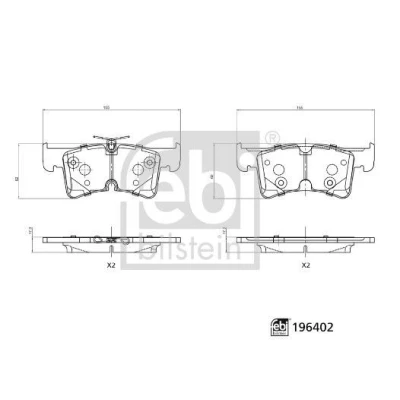 Abbildung von FEBI BILSTEIN 196402 Bremsbelagsatz Hinterachse exkl. Verschleißwarnkontakt mit Anti Quietsch Blech VW: Multivan T7 (STM, STN) 2.0 TDI, 1.5 TSi