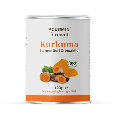 Abbildung von Acurmin Ferment Fermentiertes Bio Kurkuma Pulver mit postbiotischen Effekten 1 g fermentierte pro Tagesdosis