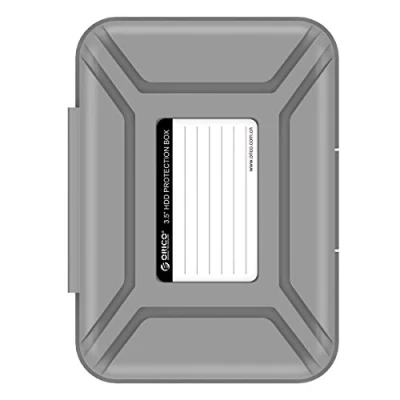 Abbildung von ORICO 3,5 Zoll Festplattentasche, Stapelbar und Memo HDD Schutztasche für 3.5 Festplatten, Grau