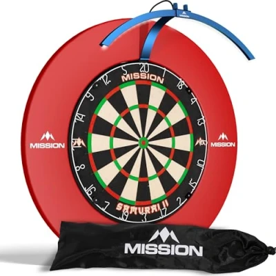 Abbildung von Mission Darts TOR100 Torus 100 Dartscheibe LED klappbar tragbar Reise Beleuchtungssystem (Metallic Blau)