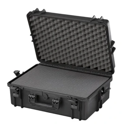 Abbildung von TomCase wasserdichter Outdoor Case 56x43x22 cm mit Rasterschaumstoff/Würfelschaumstoff; IP67 Transportkoffer (Schwarz)