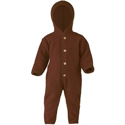 Abbildung von Engel Overall mit Kapuze, 100% Schurwolle Fleece, Natur, Gr. 50/56 86/92, 4 Farben (86 92, Zimt Melange)