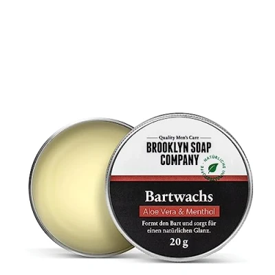 Abbildung von Bartwachs (20g) · BROOKLYN SOAP COMPANY Beard Balm für Bartstyling von 3 Tage Bart bis Vollbart starker Halt, leichter Glanz
