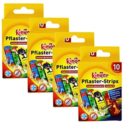 Abbildung von com four® 40x Kinderpflaster wasserabweisend Bunte Pflaster Strips für Kinder Set mit Tier Motiven klinisch getestet (Tiere)