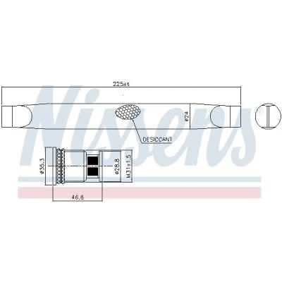 Abbildung von NISSENS 95786 Trockner R 134a, 1234yf Kunststoff