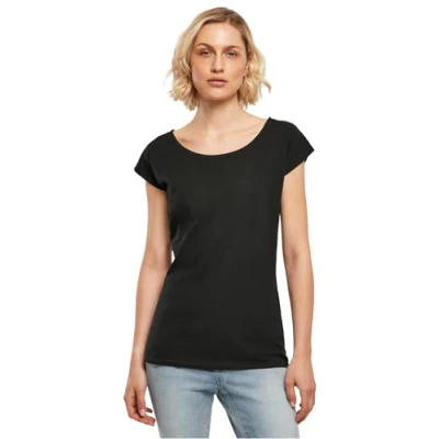 Abbildung von Build Your Brand Damen BB013 Ladies Wide Neck Tee T Shirt, Black, XXL