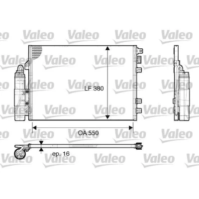 Abbildung von VALEO 817661 Klimakondensator mit Trockner Aluminium 380 R 134a RENAULT: Kangoo II Express, I / Grand