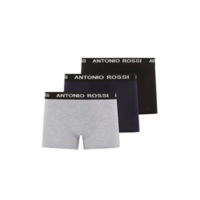 Abbildung von FM London Antonio Rossi Fitted 3 PACK Panties, Herren, Größe: XL, Black/grey/navy with white writing