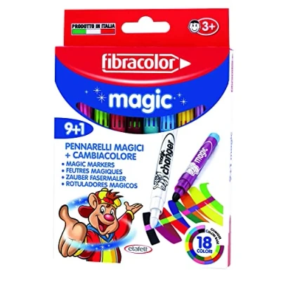 Abbildung von FIBRACOLOR Magic Filzstifte mit magischer Tinte, grobe Spitze + 1 Farbwechsel Marker