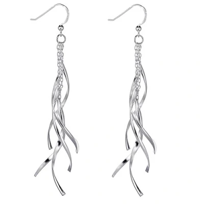Abbildung von MATERIA Damen Ohrhänger Spirale 92mm 925 Sterling Silber Ohrringe hängend lang mit Geschenk Box SO 93