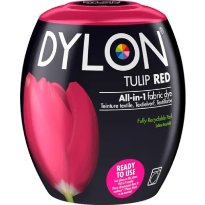 Abbildung von Dylon Maschinellen Einsatz 13 Tulpenrot Textilgewebe Farbstoff Pod 1 Stück