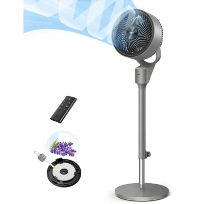 Abbildung von Dreo Poly Fan 306 für Schlafzimmer, 80 Oszillierender Ventilator mit Fernbedienung, 80ft Bodenventilator Büro, 25dB Leiser Standventilator