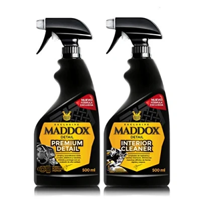 Abbildung von Maddox Detail Interior Care Kit 2x500ml Armaturenbrett Reiniger mit Glanzmittel Tiefenreinigung und Schutz für die Polsterung 2 Produkte Set Autoshampoo wachs