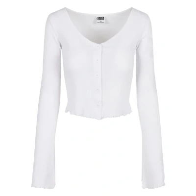 Abbildung von Urban Classics Cropped RIB Langarmshirt, Damen, Größe: Medium, White