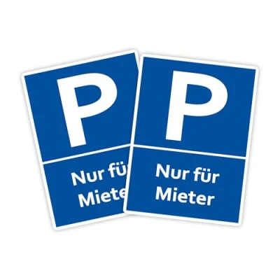Abbildung von 2 Stück XXL Mieter Parkplatzschild 30 x 40cm Schild aus stabiler PVC Hartschaumplatte 5mm mit UV Schutz von STROBO