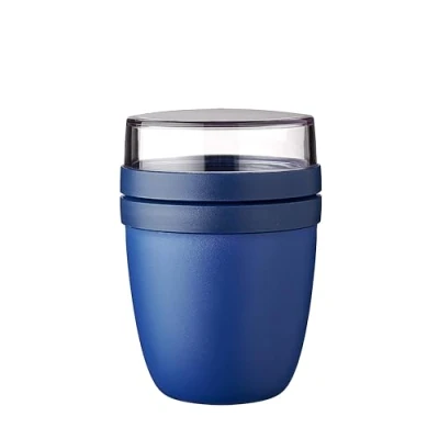 Abbildung von Mepal Müslibecher to go praktischer Joghurtbecher Unterteilung für Joghurt &amp; Müsli Geeignet Gefrierschrank, Mikrowelle Spülmaschine 500 ml + 200 Vivid Blue