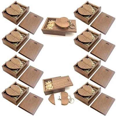 Abbildung von A Plus+ 10 Stück USB Speicherstick 32GB Holz Herz Sticks mit Geschenkbox (Schlüsselring Angebracht)