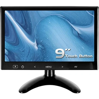 Abbildung von WHOLEV 9 Zoll Monitor HD 1024 * 600 Farbbildschirm CCTV Touch Taste mit AV/VGA/HDMI/Anschlüsse Kopfhörereingang für Raspberry Pi Home Security PC Display
