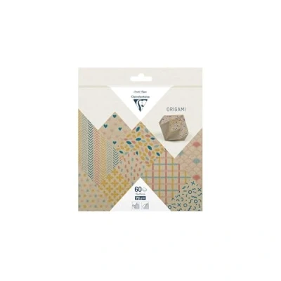 Abbildung von Clairefontaine 95380C Packung Origami Papier 60 Blatt, 15x15 cm 70g, Krafty color, 1 Pack