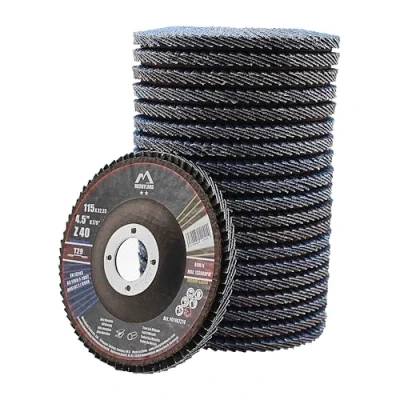 Abbildung von Merryland Fächerscheibe 115 Metall Edelstahl Stahl für Winkelschleifer, 115mm 40K T29 Lamellenscheibe Zirkonkorund Blau Schleifmopteller 20 Stück, Craft Line FC1107214