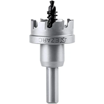 Abbildung von EZARC Lochsäge Hartmetall Bohrer, leistungsfähiger Lochöffner ideal für Löchern in Edelstahl und Metall, 40mm
