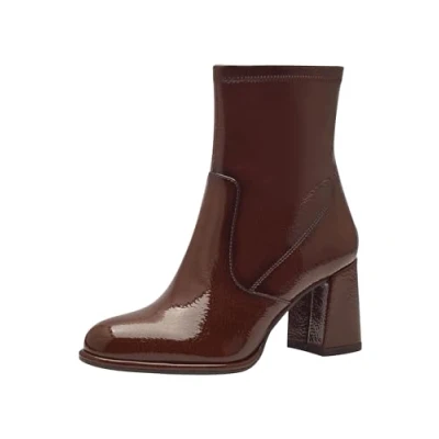 Abbildung von Tamaris Stiefelette, Damen, Größe: 40, Brown patent Schuhe