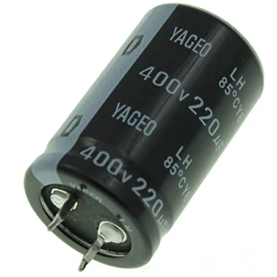 Abbildung von 2x Snap In Elko Kondensator 220µF 400V 85C ; LH400M02220BPF 2540 220uF
