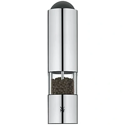 Abbildung von WMF Elektrische Mühle 21 cm, Salz und Pfeffermühle unbefüllt, LED Leuchte, Cromargan Edelstahl matt, Glas, Keramikmahlwerk