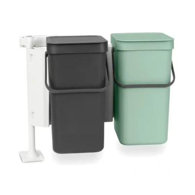 Abbildung von Brabantia Sort and Go Einbaubehälter, 2 x 12 l, Jadegrün/Grau