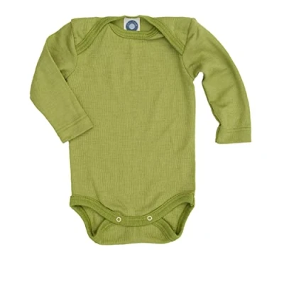 Abbildung von Cosilana, Baby Body Langarm, 70% Wolle, 30% Seide (Grün, 86 92)