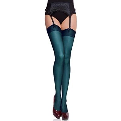Abbildung von Merry Style Strapsstrümpfe für Damen transparent Strümpfe Strumpfhalter Strapsstrumpfhose MS 226 15 DEN (Dunkeltürkis, M L (40 44))