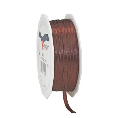 Abbildung von PRÄSENT C.E. Pattberg Satin Espresso, 50 m Satinband zum Einpacken von Geschenken, 3 mm Breite, Geschenkband Dekorieren &amp; Basteln, Dekoband, Anlass