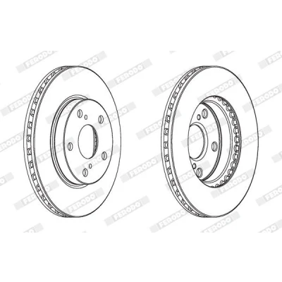 Abbildung von FERODO PREMIER DDF1789C Bremsscheibe 275 22 5 Belüftet beschichtet ohne Schrauben TOYOTA: Auris Hatchback, Corolla IX Saloon, X Saloon