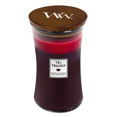 Abbildung von Große WoodWick Trilogy Duftkerze im Sanduhrglas mit Pluswick Innovation, Sun Ripened Berries