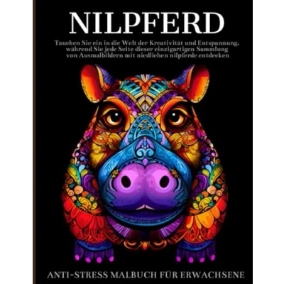 Abbildung von Nilpferd Malbuch für Erwachsene: Mandalas Designs,Geschenke Tierliebhaber