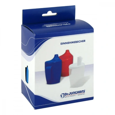 Abbildung von Einnehmebecher mit Griff +2 Deckeln 4+12mm blau