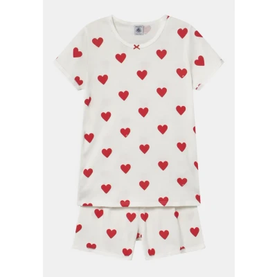 Abbildung von Petit Bateau Heart Print Nachtwäsche Set für Kinder, Größe: 86, Marshmallow/terkuit