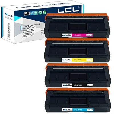 Abbildung von LCL Remanufactured Tonerkartusche 407543 407544 407545 407546 sp c250 c250dn c250sf C261SFNW (1Schwarz 1Cyan 1Magenta 1Gelb) Ersatz für Ricoh