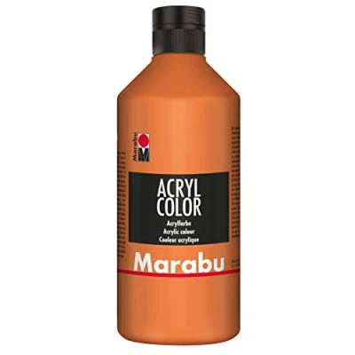 Abbildung von Marabu 12010075013 Acryl Color orange 500 ml, cremige Acrylfarbe auf Wasserbasis, schnell trocknend, lichtecht, wasserfest, zum Auftragen mit Pinsel und Schwamm Leinwand, Papier Holz