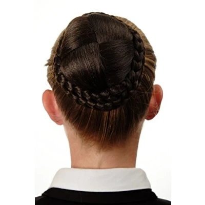 Abbildung von WIG ME UP N796 8 Dutt Haarteil aufwendig geflochten Haarknoten Tracht Steck Kamm Braun Mittel Aschbraun