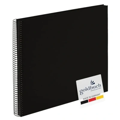 Abbildung von goldbuch 25997 Spiralalbum Bella Vista, Foto Album 35 x 30 cm, Fotoalbum mit 40 schwarze Seiten, Erinnerungsalbum aus Leinen, Fotobuch für Bilder und Fotos zum Einkleben, Schwarz