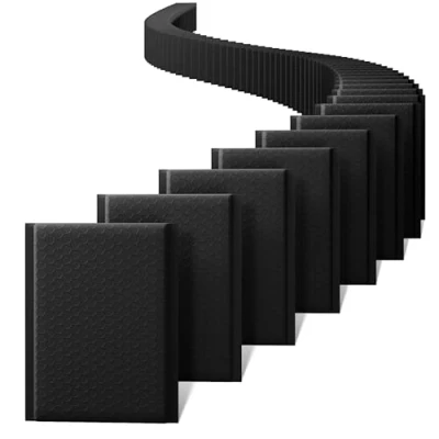Abbildung von Switory 25pcs Polsterumschläge 15.2cmx25.4cm Versandtaschen, Gepolsterte Umschläge Bubble Lined Poly Mailer Selbstversiegelnde Schwarz für die Verpackung