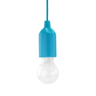 Abbildung von HyCell Pull Light in blau mit Zugschalter inkl. AAA Batterien tragbare LED Lampe mobile Leuchte ideal für Garten Schuppen Zelt Camping Dachboden Kleiderschrank oder Party Dekoration
