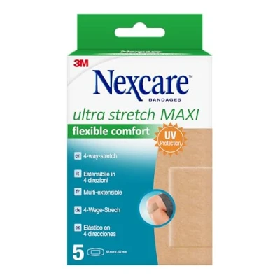 Abbildung von Nexcare Ultra Stretch MAXI Comfort Flexible Pflaster, 50 mm x 101 mm, 5/Packung