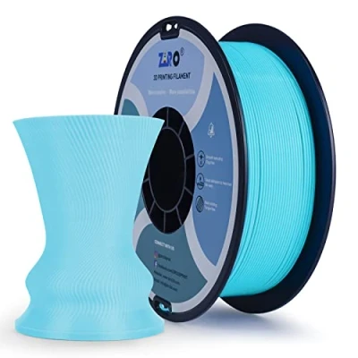 Abbildung von ZIRO PLA Filament 1.75mm, 3D Drucker Basic Color Series 1.75mm 1kg (2.2lbs), Maßgenauigkeit +/ 0.03mm, Cyan