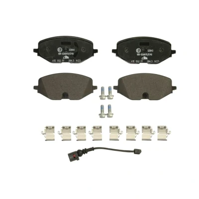 Abbildung von ATE 13.0470 2643.2 Bremsbelagsatz inkl. Verschleißwarnkontakt mit Bremssattelschrauben Zubehör VOLKSWAGEN: Golf VIII Hatchback, Caddy V Kombi